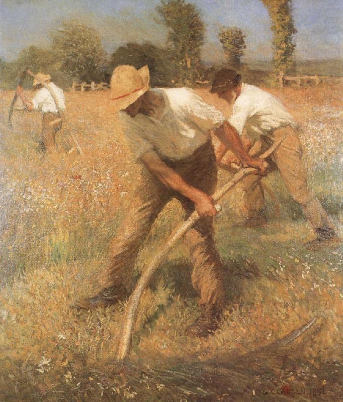 Sir George Clausen,RA The Mowers china oil painting image